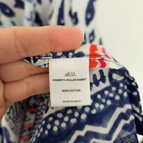 Roberta Roller Rabbit Fish Printed Scarf Dress O/S Beach Resortwear Vacation - Picture 5 of 8